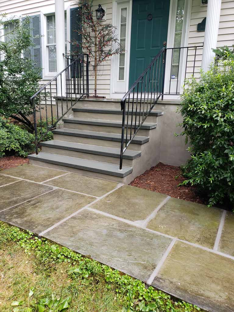 Custom Concrete Stairs and Stone Walkway by MG's Lawn Green